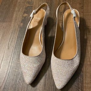 Glitter sling back, J Crew, brand new (too small) size 10 1/2 women’s